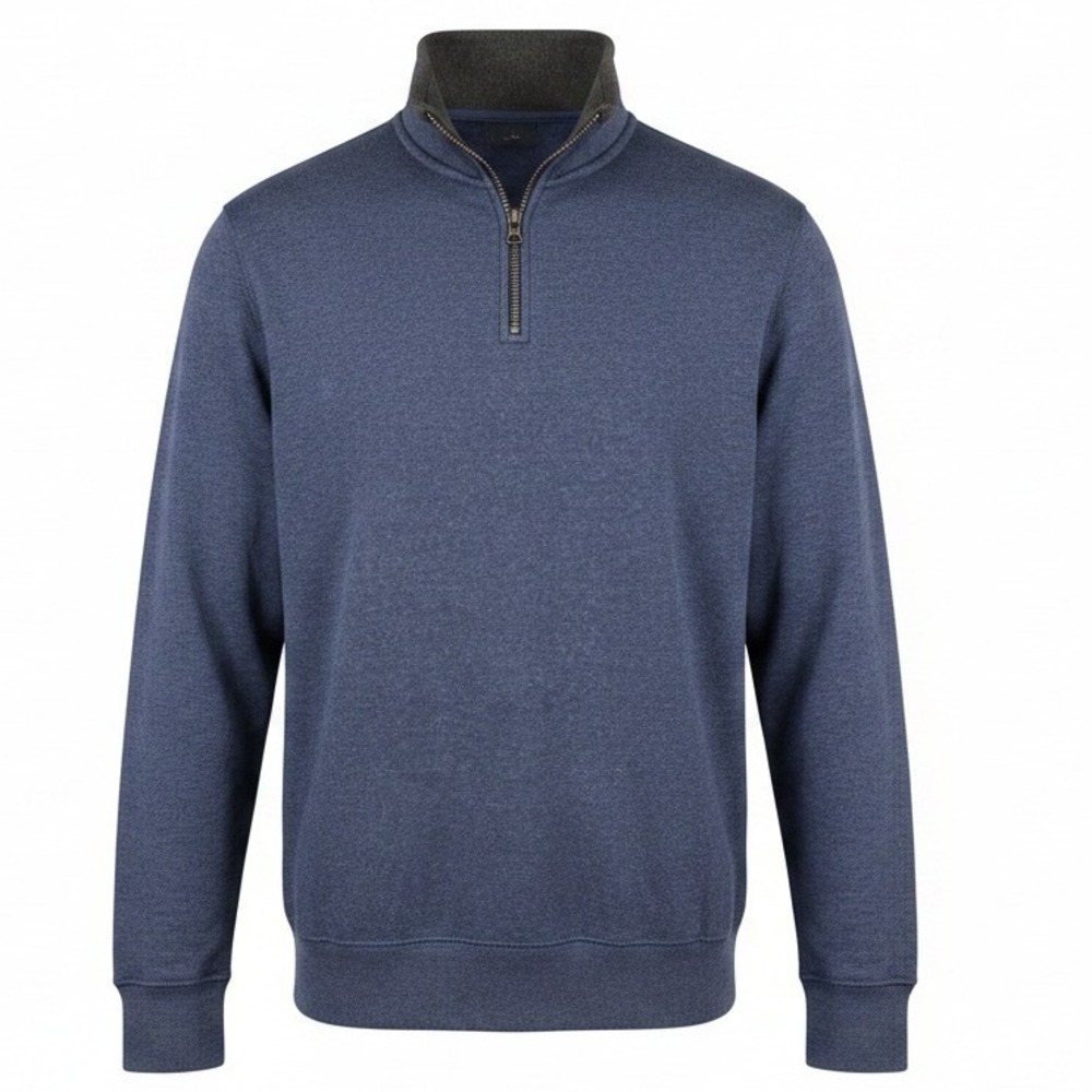 RedHead Brand Co Mens Small S Quarter Zip Pullover Sweatshirt Heather Navy‎ Blue